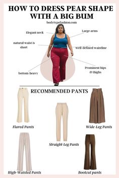 Pear-shaped women are known for having a curvier lower half, often with a bigger bum. To dress this shape, focus on styles that add volume to your upper half, creating a balanced look. Before diving into fashion tips, let's take a moment to understand your unique body features.