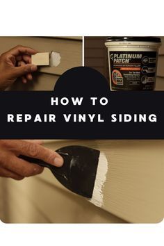 how to repair vinyl siding with a paint roller and a hand holding a paint brush