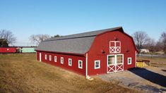 red custom modular barn