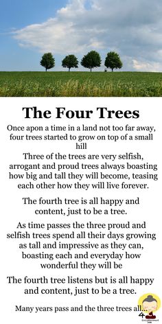 the four trees poem is shown in this image