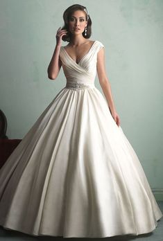 Sophisticated Wedding Ball-Gowns For Older Brides. #weddings #dresses #weddinggowns Allure Bridals, Allure Bridal, Wedding Dresses Vintage, Wedding Dresses 50s, Ball Gowns Wedding