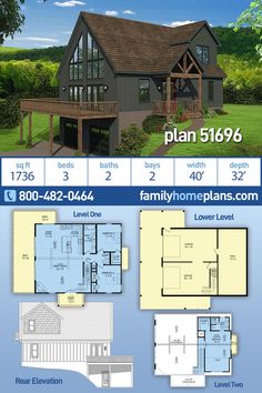 the floor plan for a small cabin home with lofts and living areas, including an upstairs