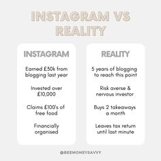 instagram vs realty info graphic with the words instagram and realty below it