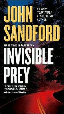 the book cover for invisible prey by john sandford, with an image of a road in