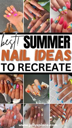 summer nails, summer nail ideas, summer nail designs, vacation nails, summer beach nails, summer nail inspo Summer Acrylic Nails