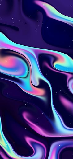 an abstract painting with blue, purple and pink colors