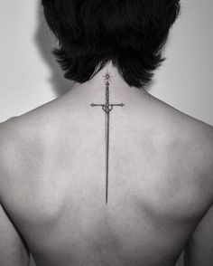 Sword Tattoo, Masculine Tattoos, Spine Tattoos, Spine Tattoo, Back Tattoo Women