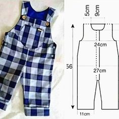 the size and measurements of a child's overalls is shown in this image