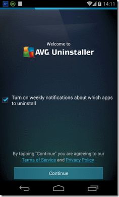 the avg uninstaller app is open and ready to be installed on your phone