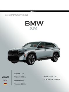 the bmw xm suv is shown in this brochure, and it's price