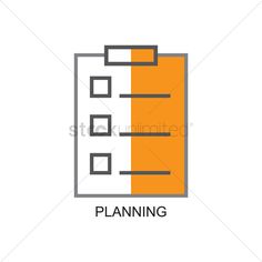 a checklist with the word planning written in black and orange on top of it