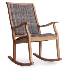 the rocking chair is made from wood and fabric