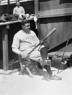 SPRING SWING: Babe Ruth Looking Over His Big Bat at Spring Training in St. Petersburg, Florida, March 12 1920 Minnesota, Art, Sports Baseball, Sporting Legends