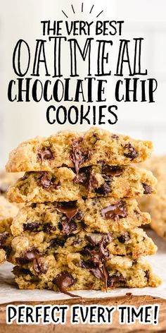 Oatmeal Chocolate Chip Cookie Recipe, Chocolate Chip Oatmeal, Oatmeal Chocolate Chip Cookies, Oatmeal Cookie Recipes, Oatmeal Cookies