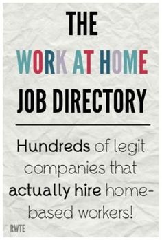 The work at home job directory. A five year work-in-progress listing hundreds of legitimate companies that actually DO hire people to work from home! Content Marketing, Work From Home Opportunities, Work From Home Jobs, Earn Money From Home, Online Jobs, Ways To Earn Money, Make Money From Home, Stay At Home Jobs