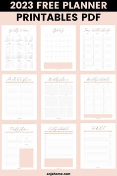 cute pink free 2023 planner pdf free download printables Weekly Planner Free, Free Daily Planner, Daily Planner Pages, Monthly Planner Template, Daily Planner Printables Free