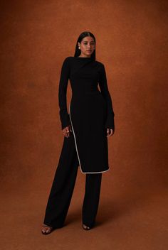 KAPE TOP – Khanum's Givenchy, Kimonos, Mock Neckline, Modesty Fashion, Stretch Crepe, Modest Fashion, Tailored Trousers