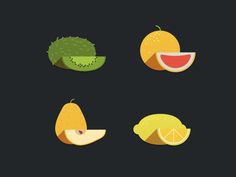 Fruits Icon 2 by Nick Zhukov Studio, Play, Design, Web Design, Packaging, Logo Icons, Logo Food, Icon Design, Logo Clipart