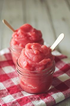 5+Minute+Watermelon+Strawberry+Sorbet Healthy Sweets, Recipes, Foodies, Healthy Treats