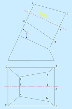 the diagram shows how to draw an object with lines and shapes that are parallel to each other