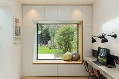 Home Office Design, Modern Window Seat, House Extensions