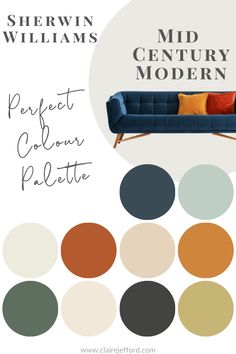 the color scheme for sheryln williams's mid century modern sofa and chair