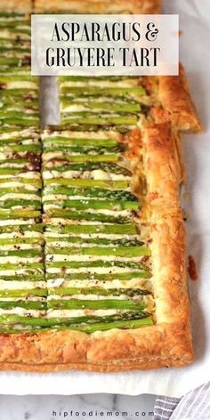 asparagus and gruyere tart with text overlay