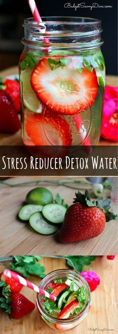 Stress Relief Drinks: Stress Reducer Detox Water | Easy Healthy Detox Water Recipe by DIY Ready at http://diyready.com/diy-recipes-detox-waters/ Alcohol, Detox Waters