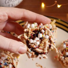 If you're going to emulate Buddy's spaghetti breakfast, you might as well make it actually edible (and delish). These no-bake cookies are the perfect treat. Get the recipe at Delish.com. #delish #easy #recipe #buddytheelf #elf #cookies #nobake #desserts #ideas #food Kid Meals, Kids Meals, Chip Cookies, Fun Desserts, Super Bowl Food, Food Ideas