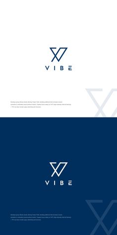 the logo for vibe is shown in three different colors and font styles, including blue