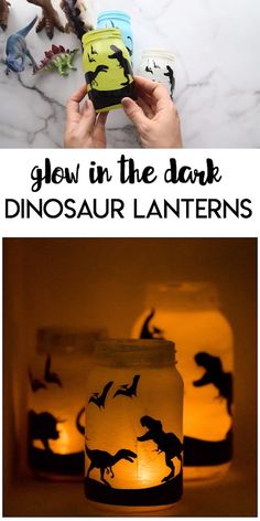 glow in the dark dinosaur lanterns for kids to make with their own hands and feet