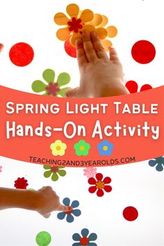 Toddlers and preschoolers will love playing with this spring light table activity. Work on the sense of touch while attaching and removing foam flowers to sticky paper! #toddlers #preschool #lighttable #sensory #touch #flowers #spring #teaching2and3yearolds Foundation, Gardening, Table Activities For Toddlers