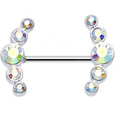 Round Aurora Gem Quintet Nipple Shield #bodycandy #bodyjewelry $9.99 Art, Earrings, Inspiration, Stud Earrings