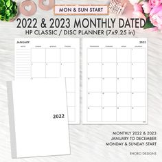 "2022 2023 Classic Happy Planner, Monthly Printable, 2022 Calendar Refill, 2022 Happy Planner Refill Printable, Classic Monthly Planner PDF Fits planners like Happy Planner Classic and other disc planner. * Printable Happy Planner Classic Insert (Size 7 x 9.25 inches) * 2022 and 2023 Monthly Dated Happy Planner Classic Printable Insert that you can download instantly * Monday and Sunday Start Included * PDF Files with cut lines guide for easy cutting * Zip file that contains the following: - 1 P Monthly Planner Printable, Printable Planner, Create Your Own Planner