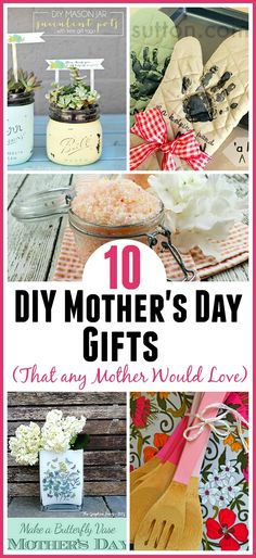 DIY Mother's Day Gift Ideas (most are super easy to do)! A handmade gift is always a big hit with mothers and grandmothers! DIY gift ideas, easy crafts, homemade gifts for moms, DIY projects