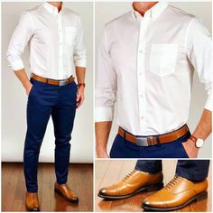 Navy blue chinos with brown leather belt for him 2019 formal Chinos Men Outfit