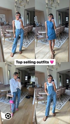 Casual denim outfits Denim Outfits, Tops, Overalls, Denim, Casual Denim Outfits, Casual Denim