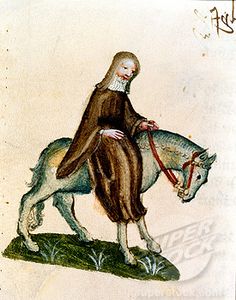 a painting of a man riding on the back of a horse