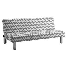 Chevron Sofa Bed - Gray/White Chevron, Futon Covers, Futon Couch, Convertible Sofa Bed, Grey Sofa Bed