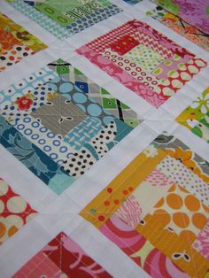 scrappy squares. Machine Quilting, Modern Quilting, Quilt Inspiration