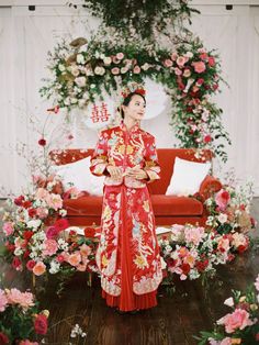 The AAPI community has produced some of the most talented bridal designers in the industry today. From their stories to their unique skill sets, here are 8 Asian American and Pacific Islander designers that you will want to keep on your radar. // Photo: East Meets Dress Chinese Gown, Traditional Dresses, Traditional Chinese Wedding, Chinese Wedding Dress Traditional, Chinese Wedding Dress, Qipao Wedding Dress, Chinese Wedding, Traditional Wedding Dresses, Cleopatra Dress