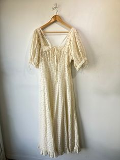 NWT Doen White Lace London Dress Nutmilk XL. This is an "oh so lovely" dress! Floral eyelet pattern, puff sleeves, deep prairie collar with adjustable ribbon ties. So angelic! Sleeves can be worn off or on the shoulders. Semi-sheer, layer with a slip if needed. Size XL, 100% cotton. Dry Clean Only. Approximate measurements:Underarm to underarm: 21"Waist: 18" across lying flat Length: 56" Outfits, Dresses, Art, Lady, Prairie Dress, Vintage Prairie Dress, Prarie Dress, Puff Sleeves, London Dress