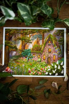 ✨Can you find✨… A Fairy, a frog, a gnome, a black cat, 5 butterflies, and 11 toadstools? 🍄 Whimsical cottage digital painting in a forest in a watercolor painting style to fulfill your cottage core, green witch, bohemian aesthetic. Available as a wall art print or as a journal sticker for your bullet journal Wall Art, Studio, Art, Whimsical Cottage, Cottage Prints, Whimsical, Cottage, Mists, Wall Art Prints