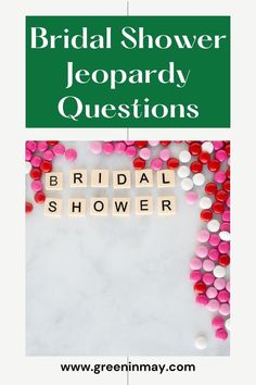 the bridal shower question is shown with pink and white confetti on it
