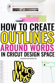 how to create outlinings around words in cricut design space with text overlay