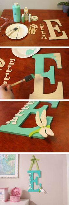 I did this for my cousins kids for Christmas one year, but with smaller letters. They loved it. Beautiful Letter Decoration | DIY & Crafts Tutorials Pre K, Diy Gifts, Crafts For Kids, Kids Crafts, Craft Gifts, Crafty Craft