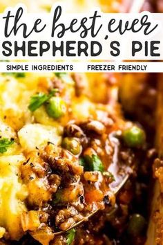 the best ever shepherdd's pie recipe is shown