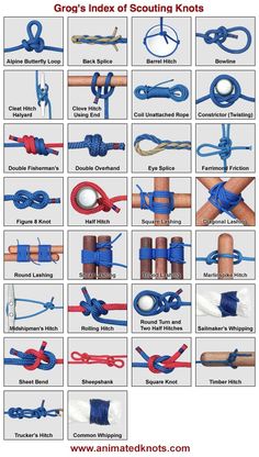 an image of different types of ropes and knots