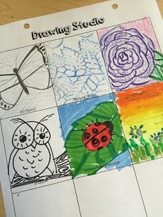 the four different pictures are shown in this drawing activity for kids to draw and color