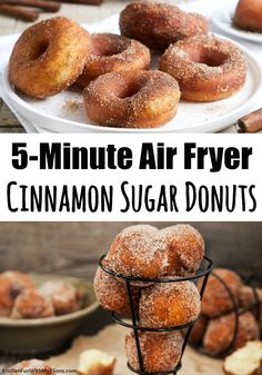 five minute air fryer cinnamon sugar donuts